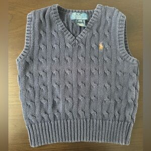 Polo by Ralph Lauren Baby Toddler Boy Navy Blue Knit Sweater Vest 24 Month